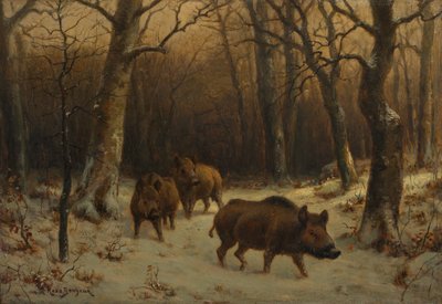 雪の中のイノシシc。 1872-1877。 作： Rosa Bonheur