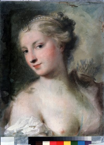 「ダイアン」 (ダイアナ) Rosalba Giovanna Carriera (1657-1757) によるパステル画 1746 年頃 プーシキン美術館、モスクワ 作： Rosalba Giovanna Carriera