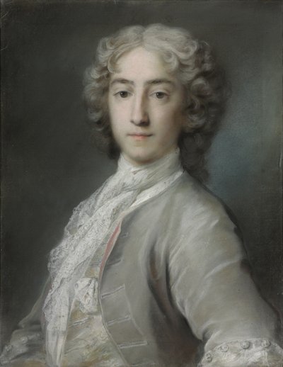 シドニーボークラーク卿の肖像、ハーフレングス、グレーのベルベットコートと白のストック 作： Rosalba Giovanna Carriera