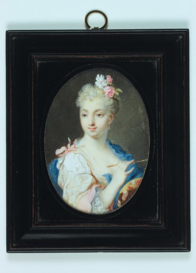 自画像（アイボリーに水彩 作： Rosalba Giovanna Carriera