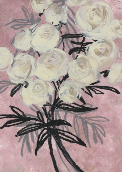 抽象的な白いバラ 作： 