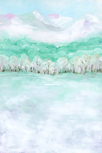 パステル調の山岳風景 作： Rosana Laiz Blursbyai