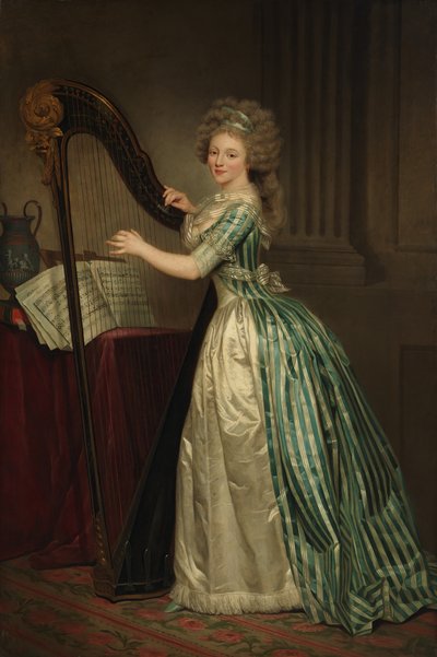 ハープの自画像、1791年。 作： Rose Adelaide Ducreux