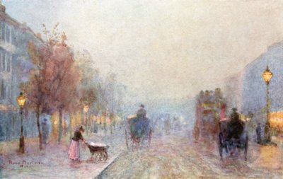 霧の夜のブロンプトンロード 作： Rose Maynard Barton