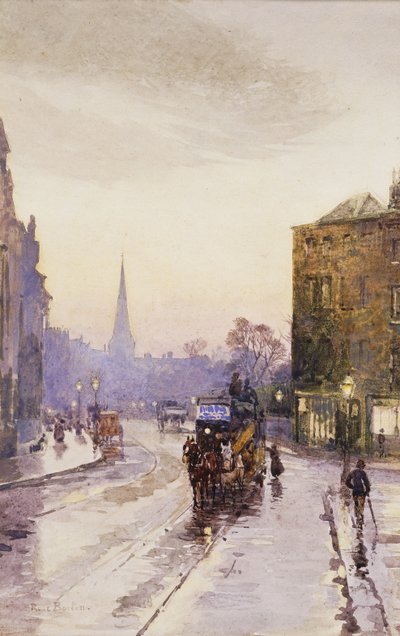 ダブリンのナッソーストリートで路面電車に乗る 作： Rose Maynard Barton