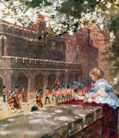 マールボロハウスからスコットランドの警備員を見ているHRHプリンスジョージオブウェールズ 作： Rose Maynard Barton