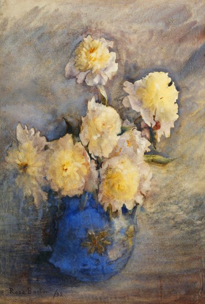 青い花瓶の牡丹、1899年 作： Rose Maynard Barton