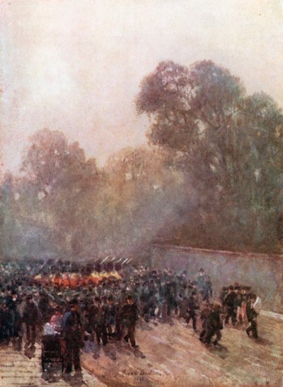 セントジェームズ宮殿の近くを行進する衛兵 作： Rose Maynard Barton