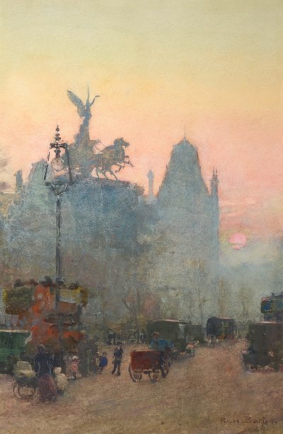 ロンドン、ウェリントン・アーチ（水彩画） 作： Rose Maynard Barton