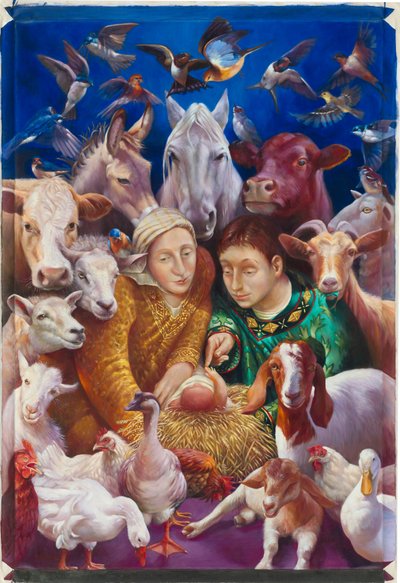 キリスト降誕, 2012 (キャンバスに油彩) 作： Rosemarie Adcock