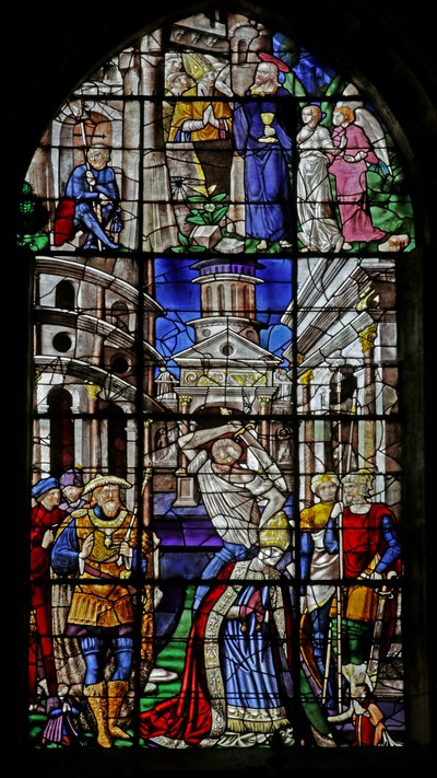 セントデニスの処刑を描いた窓、1530年〜40年 作： Rouen School