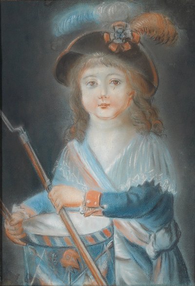 フランス革命のドラムとしての少年の肖像 作： Rougemont