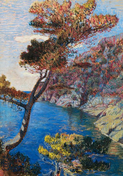 ルバルド・メレッロ（1872-1922）作「ポルトフィーノ」、油彩・キャンバス、60x46cm。イタリア、20世紀 作： Rubaldo Merello
