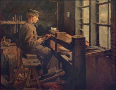 オランダの木工職人の作業風景（Blokje-Maker 作： Rudolf Gudden