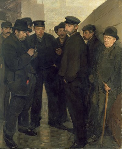 失業者、c.1908-9（キャンバスに油彩） 作： Rudolf Jacob Zoller