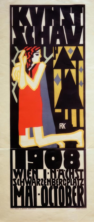 R.カルバッハ、ポスターウィーナークンストシャウ1908 作： Rudolf Kalvach