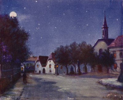 ハイリゲンシュタットの古いプファルプラッツ (カラー リソ) 作： Rudolf Klingsbogl