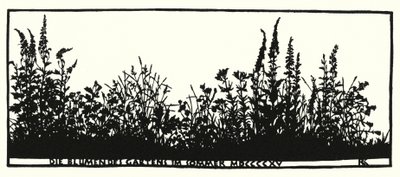 Rudolf Koch (litho) による家庭生活、シルエットのページ 作： Rudolf Koch