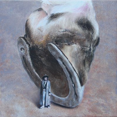 巨大な蹄と小さな男 作： Rudolf Kosow