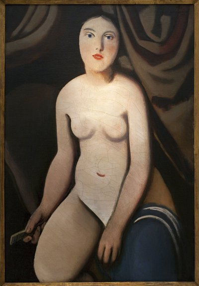 鏡の前で。 Rudolf Kremlicka (1886-1932) の絵画、キャンバスに油彩 作： Rudolf Kremlicka