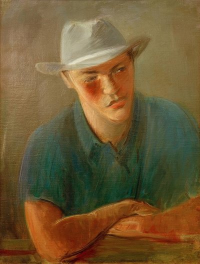 帽子をかぶった男の肖像 作： Rudolf Levy