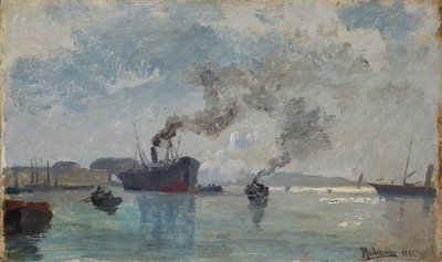 入港中の船 作： Rudolf Ribarz
