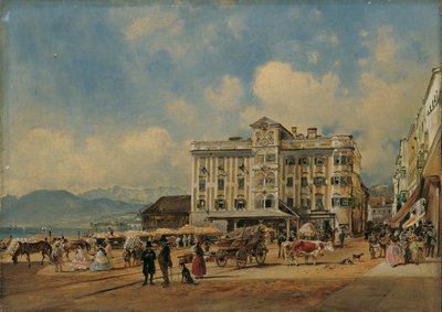 グムンデンの市庁舎 作： Rudolf von Alt