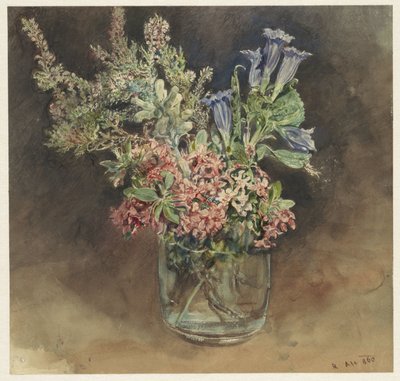 高山の花のグラス 作： Rudolf von Alt