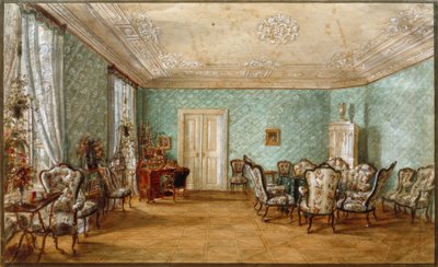 ファニー・エルスラーのサロン 作： Rudolf von Alt