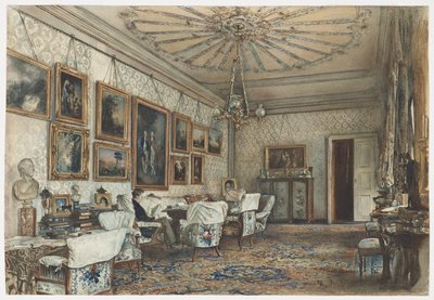 ウィーンのランコロンスキー伯爵のアパートのサロン 作： Rudolf von Alt