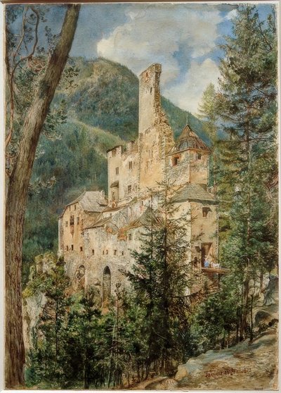 南チロルのタウファーズ城 作： Rudolf von Alt