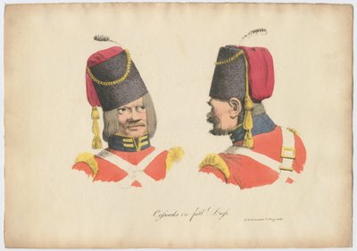 コサックの制服、1820年 作： Rudolph Ackermann