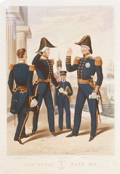 英国海軍No 2.中佐大尉中尉提督 作： Rudolph Ackermann