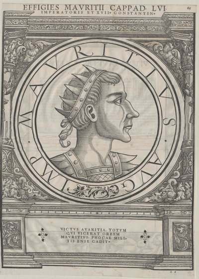 東ローマ皇帝モーリス（プリント） 作： Rudolph Wyssenbach