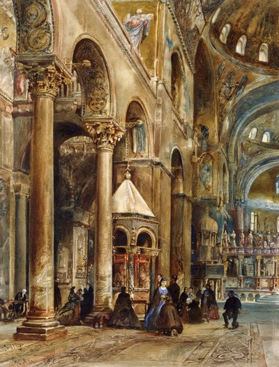 1884年ヴェネツィア、サンマルコ大聖堂の内部 作： Rudolf von Alt