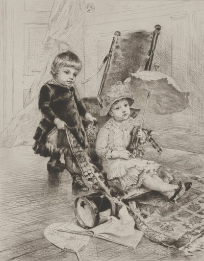 馬車の中の女性（ドライポイント） 作： Rudolphe Ernst