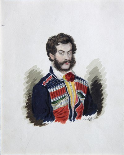 デカブリスト伯爵ザカール・チェルニショフの肖像 1796-1862、1830年代 作： Rufim Ivanovich Dorokhov