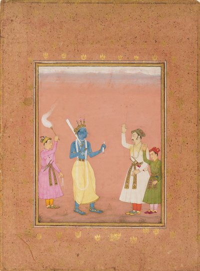 カナダ・ラジーニのミュージカルモードを描いた、王子に迎えられた英雄、c1680 作： Ruknuddin