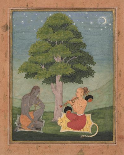 Kedar Ragini: ラガマラ シリーズのフォリオ ミュージカル モードのガーランド , ca. 1690-95。 作： Ruknuddin