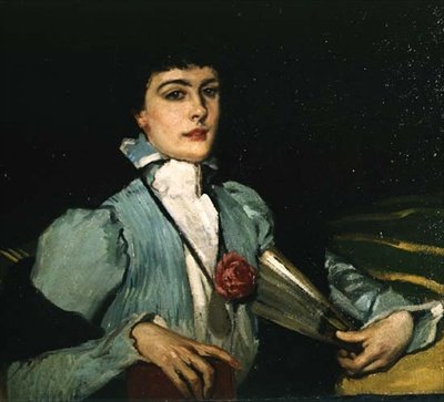扇子を持つ芸術家の妻の肖像 作： Rupert Charles Wolston Bunny