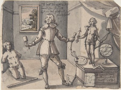 彼のスタジオのアーティスト、1636。 作： Ruprecht Bartz