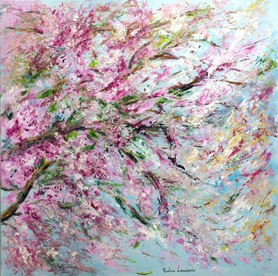 桜-春が来た！、2022年（油彩、キャバス） 作： Ruslana Levandovska