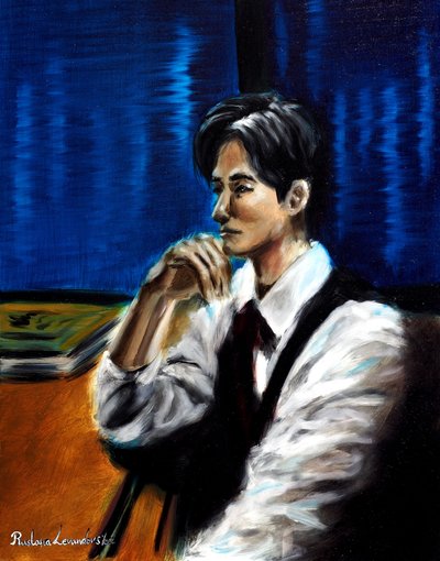 深夜IV、2024年（油彩、パネル） 作： ルスラナ・レヴァンドフスカ