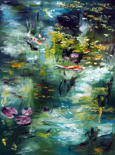 モネの池、2021年（キャンバスに油彩） 作： Ruslana Levandovska