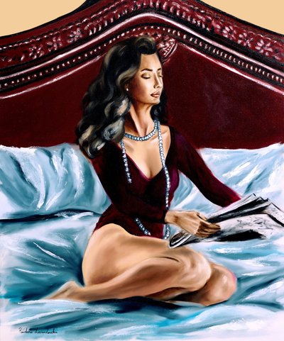 読者II、2023年（キャンバスに油彩） 作： Ruslana Levandovska