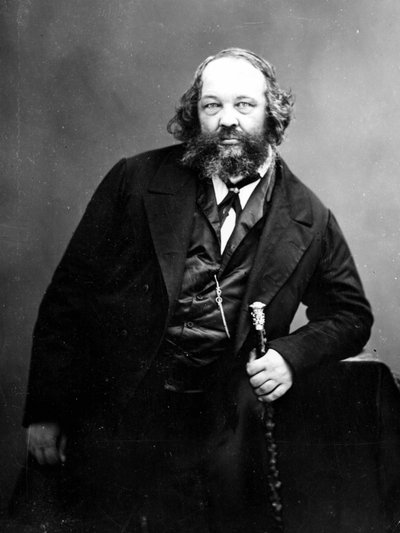 ロシアのアナーキスト革命家、ミハイル・バクーニン（1814 - 1876）の肖像。写真撮影。 作： Russian Photographer