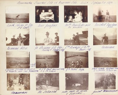 ロシア帝国の家族、写真のアルバムからのページ、c.1897-99（白黒写真）（487673-80も参照） 作： Russian Photographer