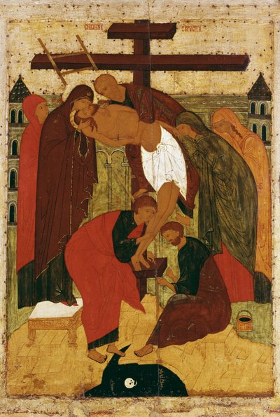 十字架からの降下、1475-1499 作： Russian School