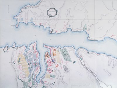 セヴァストポリの地図、1854年 作： Russian School