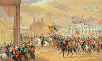 皇帝ニコライ2世とモスクワのアレクサンドラとの結婚、1896年 作： Russian School